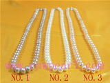 7-8mm button natural color pearl necklace